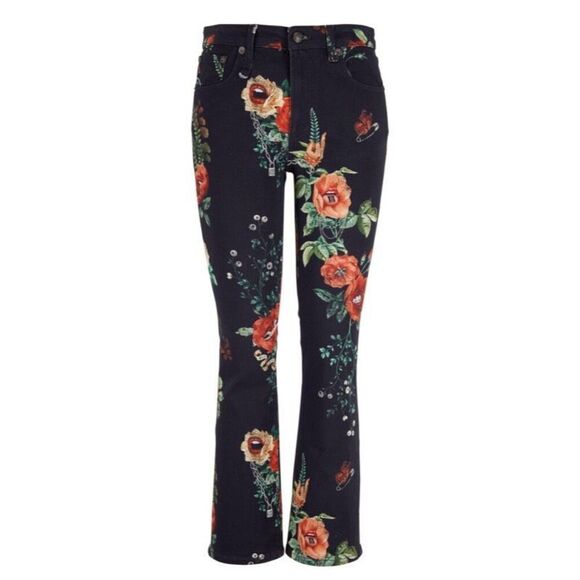 R13 Kick Fit Useless Treasure Black Floral Jean Art : Kizoku - Picture 1 of 9